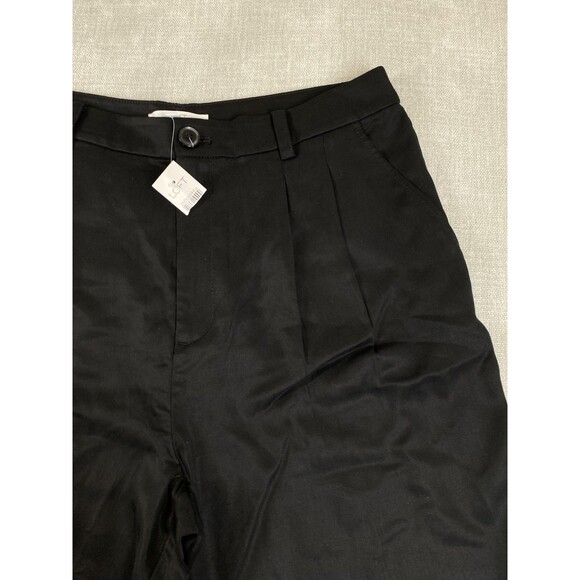 LOFT Pants Womens 12 Tall Black Pleated Wide Leg Trousers Office Work 35005544 - Picture 3 of 11